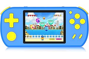 Aojiao Consoles de Jeux Portables pour Enfants avec 218 Jeux Vidéo Rétro, Jouets de Voyage 4-13 Ans avec Batterie Rechargeable Écran LCD 3,0", Retrogaming Cadeaux pour Garçons et Filles (Bleu)