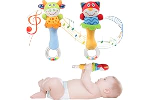 Ballery Grzechotka do grzechotania, zabawka z dzwonkiem, dla niemowląt i małych dzieci od 3-12 miesięcy