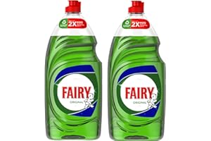 STAR FASHION GLOBAL LTD Fairy Original Washing Up Liquid - Lasts 50% Longer - New And Improved Formula - Saver Pack of (2x900ml)