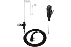 UAYESOK Air Covert akustyczna rurka słuchawka Walkie Talkie Security Headset 2-pinowy z mikrofonem PTT kompatybilny z Kenwood TK-3501 TK-3201 Baofeng UV-5R BF-888S UV-82 Retivis radio dwukierunkowe