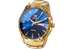 OLEVS Watch for Men Stainless Steel Business Dress Analog Quartz Men Watch Large Face Day Waterproof Luminous Classic Wrist Watch