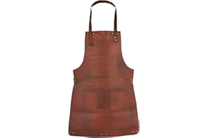 Leathershire Tan Real Leather Apron Butcher Apron -Cook Apron -BBQ Apron -Cooking Apron - Grilling Apron - BBQ Apron - Blacksmith Apron - Apron for DAD