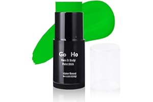 Go Ho Water Based Amazon Green Face Paint Stick Washable (1.06 Oz),Cream Body Paint Grinch Costume Makeup,Full-coverage Face Paint Stick for Theater Halloween SFX Cosplay Makeup