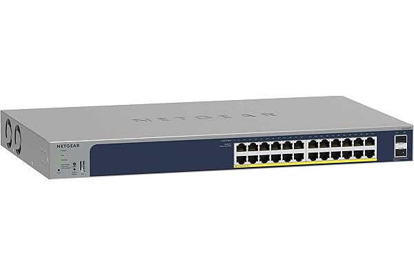 NETGEAR (GS724TP V3) Smart Switch Ethernet PoE Web Manageable 26 Ports Gigabit Via Cloud Insight, Switch RJ45 24 Ports PoE+ 190 W, 2 Ports SFP 1 Gigabit, Bureau/en Rack et Protection à Vie ProSAFE