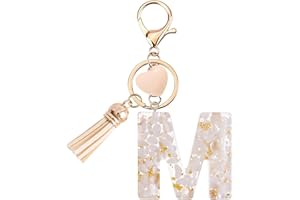 Vorysum Schlüsselanhänger Buchstabe Anhänger Marmor Harz Mit Anfangsbuchstaben Mädchen Schlüsselringe Herzförmig Personalisiert Frauen Keychain A-Z
