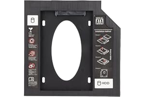 BEWINNER 2.5 "9.5mm 2. Pudełko Bay, Uniwersalny Konwerter SATA na SATA SSD, Osłona Tacki Dysku Twardego SSD HDD, Adapter do Laptopa z Dyskiem Twardym do Gniazda Napędu CD DVD ROM