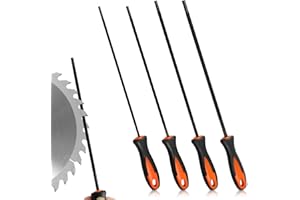 WEFINEST 4 Pezzi Affila Catena Motosega, Lima Per Motosega Con Impugnatura, Tondino Affila Catena Motosega In 4 Misure, Lima Motosega 3.2/4.0/4.8/5.5mm, Affilacatene Per Motosega Generale