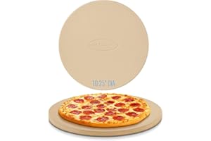 Unicook Pizza Stone, 26cm Round Baking Stone, Small Cordierite Grilling Stone for Oven and BBQ, Ideal for Baking, Bread, Cookies, Pizza Oven Accessories