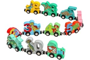 Afufu Jouets en Bois, Ensemble de Construction de Train Jeux d’Apprentissage, Jeu Montessori Éducatif pour Enfants Garçons Filles 3 4 5 Ans, Train des Chiffres, Jouet Cadeaux De Noël d'anniversaire