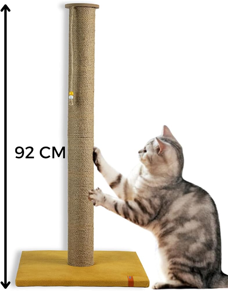 Pugalo 90 CM Büyük Kedi Tırmalam tahtası Pugalo Catnipli Uzun Tırmalama tahtası (Sarı)