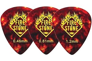 GEWA Fire Stone Plettro, Plectrum/Pick Mix Celluloid, 351 Forma, 0,81 mm, tartaruga, 12 pezzi
