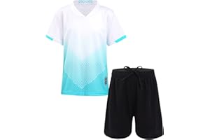 TSSOE Ensemble Vêtements Football Enfant Garçon Manches Courtes Maillot de Foot Shorty Sport Survêtement 5-14 Ans