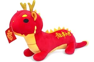 MUFEIRUO 2024 Chinese New Year Dragon Plush Zodiac Doll, Chinese New Year Decoration, Zodiac Dragon Stuffed Animal Toy for Spring Festival Chinese New Year Gift