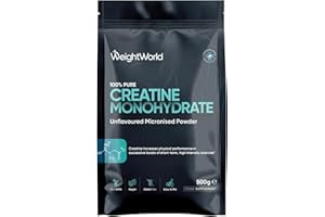 WEIGHTWORLD Creatine Monohydrate Powder 500g (165 Servings) | 200 Mesh Micronised, Unflavoured & Vegan | Creatine Powder | Performance & Muscle Strength | Creatine Nutritional Supplements for Post & Pre Workout