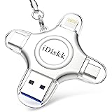 iDiskk chiavetta usb per iphone 128GB, pendrive USB Lightning 4 in 1 con certificazione MFi, usb iphone/USB-C iPad, funziona 