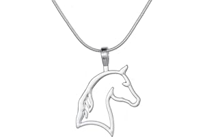 LEMEGETON Collier avec pendentif Tête de cheval, tendance, style ethnique vintage, cadeaux pour filles, adolescentes, femmes, cow-girls