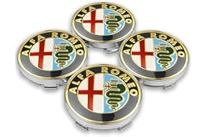 DOCHKA 4 Tappi Coprimozzi Centrale, per Alfa Romeo 159 156 Giulietta Mito Giulia Spider Brera 56+60mm Auto Emblemi Borchie Cerchi Decorazione Accessori,C