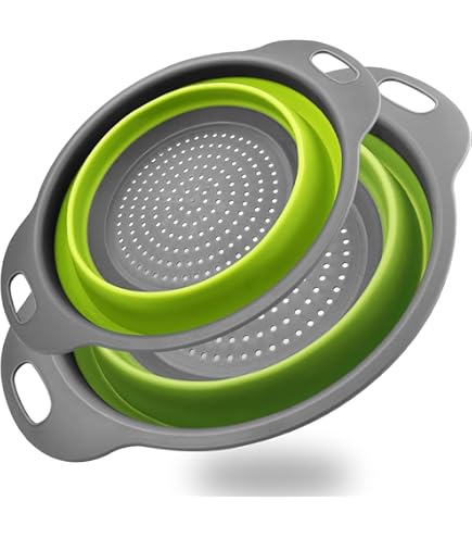 Colourworks Silicone 24cm Collapsible Colander With Grey Nylon Handles | Harts Of Stur