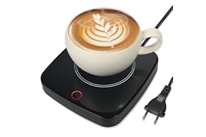 FOXNSK Chauffe-tasse électrique avec 3 réglages de température, arrêt automatique de 8 heures, chauffage silencieux, chauffe-thé, tasse pour cacao, lait, thé, buro, noir