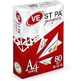 Vestpa A4 Fotokopi Kağıdı, 80 gr/m&sup2;, 500 Yaprak, Lazer ve Inkjet Yazıcı Uyumlu, Y&uuml;ksek Beyazlık ve Net Baskı Kalitesi, &Ccedil;ift T