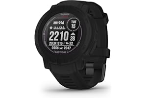 Garmin Instinct 2, Solar Tactical Edition Noire - Montre GPS Solaire Robuste et connectée - Boîtier 45 mm