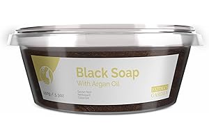Fatima's Garden Sapone Nero con Olio di Argan - Detergente Esfoliante, 150g