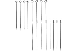 CKANDAY 16 Pack Pics à Cocktail en Acier Inoxydable réutilisables en métal pour Martini ou Olive Idéal pour Vacances, Les fêtes et Les événements en Forme de cœur,Boule carrée,6 Styles Haut, Argenté