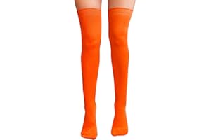 NuJake Over The Knee Thigh High Socks Girls Plain Cotton Lycra Cosplay School Sox