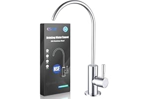 ESOW Kitchen Sink Tap, 100% Lead-Free Drinking Water Filter Kitchen Tap, Fits most Reverse Osmosis Units or Water Filtration System in Non-Air Gap, Stainless Steel 304 Body Polished Chrome Finish