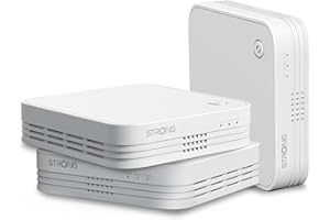 STRONG - 3x Atria WiFi Mesh Trio Pack 1200 - Amplificatore WiFi - Fino a 450 m² di copertura WiFi aggiuntiva - Per tutte le Modem/Router - Dual Band 2,4 GHz + 5 GHz - Ethernet Gigabit - Bianco