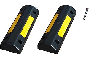 PAL DISTRIBUIDORA DE PRODUCTOS Y MATERIALES PAL | Tope rueda de plástico polipropileno para delimitar rueda de coche en aparcamiento dimensiones 50x16x8 (2- Topes + Tornillería)