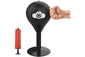 Virtcooy Punching Bag, Stress-Relieving Tabletop Sandbag Punching Bag for Women, Men, Students, Friends, Freestanding Punching Bag Stress Relief Leather Filled Punching Bag for Kids, Adults, Men