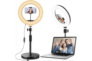 SRIKEKL Overhead Camera Mount,10.5" Selfie Ring Light with Stand, Desk Tripod Phone Holder Vlogging Kit Content Creator Equipment for Live Stream/Iphone Filming/Conference/Makeup/YouTube/Tiktok/Vlog