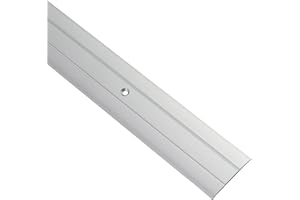 Gedotec Seuil de Porte Barre | Largeur 37 mm | 100 cm | 1 Pièce Profil Transition Sol | Aluminium Argent Anodisé | Seuil de Porte perforé | Porte Rail de Transition Stratifié - Parquet - Vinyle UVM