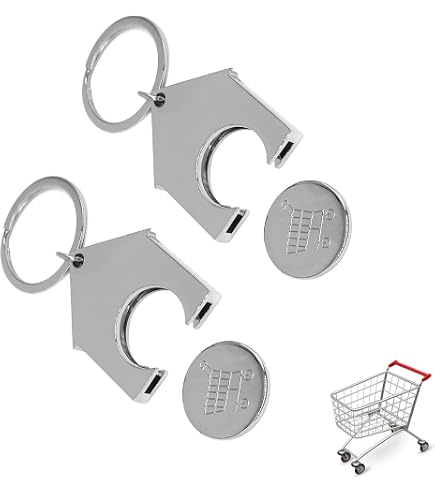 Accessorio Shopping Chiave Per Carrello Della Spesa In Acciaio Inox Con Portamonete Per Gettone Incapsulato Carrello Portapacchi Pieghevole