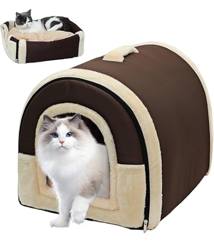 Casetta Per Gatti Esterni - Pieghevole, Resistente Inverno, Per Gatti/conigli/animali Piccoli - Foto 13