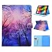 Produktbild iPad Air 2 Lederhülle, E-Reader Schutzhülle iPad Air 2,iPad 6, Asnlove PU Ledertasche Samrt Case Hart Hülle Schutzhülle Tasche Leather Ultra Thin Case mit Standfunktion Tablet Cover für Apple iPad Air 2/iPad 6, Bloße Zweige Lila
