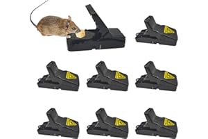 JurciCat Pułapka na myszy Zestaw 8 pułapek na myszy wielokrotnego użytku Profesjonalna pułapka na szczury Pułapka na myszy do domu i ogrodu