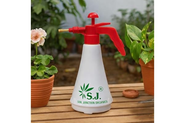 SJ Organics 1L Pressure Spray Bottle for Plants - Efficient Water Spray Bottle with Adjustable Nozzle, Ideal Garden Sprayer for Indoor and Outdoor Plant Care