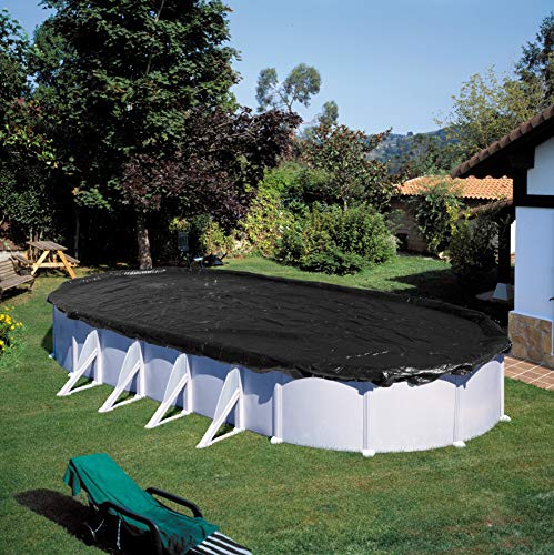 Gre CIPROV611 - Cobertor de Invierno para Piscina Ovalada o en Forma de Ocho de 610 x 375 cm, Color Negro