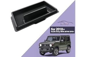 LUWU Compatible avec Suzuki Jimny JB64S JB74W 2018-2021 2022 Instruments de Rangement,Voiture Boîte de Rangement,Accoudoir Plateau Console Centrale pour Accessoires avec Tapis Antidérapan (Noire)
