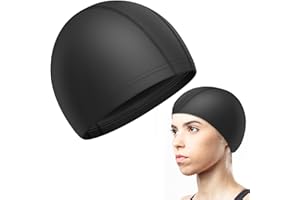 BIVOFU Gorro de Natación para Cabeza Grande, Gorro de Natación de Poliuretano de Gran Tamaño Gorro de Baño Impermeable, Diseño Elástico y Cómodo, Resistente al Agua y al Cloro