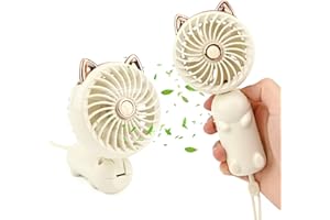 Gukasxi Mini ventilateur portable pliable USB avec batterie rechargeable, petit ventilateur personnel 3 vitesses pour bureau, intérieur, extérieur, voyage, maquillage (blanc)
