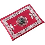 Anlising Tragbar Licht Islamische Reisegebetsteppich, Kompass Taschenformat Tragetasche und Kompass Pray Teppich Tragbar Poly