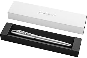 Pelikan® Pióro wieczne Jazz Noble Elegance | Stalówka M | Na atrament Tusz | Elegancki Design | Biuro Szkoła Studia Praca | Do pisania Kaligrafii Komfortowe i Gładkie pisanie | Silver