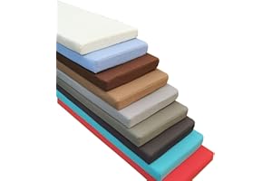 Zoomlie Waterproof Garden Bench Cushion 2 3-Seater Bench Cushion 5 Cm Thick Foam 90 Cm 100 Cm 120 Cm Indoor and Outdoor Furniture Soft Back Cushion (40X40 Cm Beige)