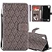 Produktbild COTDINFOR LG X Power Hülle für Mädchen Elegant Retro Pure Farbe Glück Blumen Drucken Design Lederhülle cool Schutzhülle Premium PU Leder Flip Bookcase Handy Tasche Schale mit Magnet Standfunktion Schutz Etui für LG X Power Gray Rattan KT.