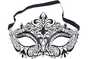 AMFSQJ Venezianische Maske, Metall Masken Sexy Spitze Venezianische Faschingsmasken Maskerade