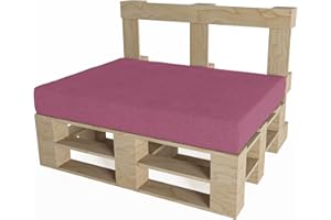 ‎CHILLY PILLEY chilly pilley Palettenkissen Waschbar Gartenkissen für EU Paletten Palettenpolster Bezug abnembar mit Reißverschluss viele Farben und Größen (Sitzkissen120x80x15 violett)