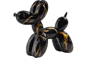 JJIW Balloon Dog Ornament, Balloon Dog Sculpture, Dog Ornaments For All Types Of Homes, Resin, 21 * 8.6 * 17cm (Black Gold)
